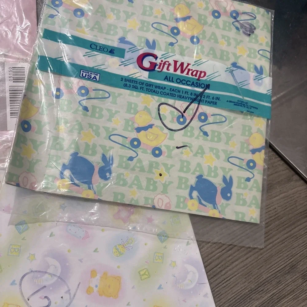 Lot of Vintage Gift wrapping paper Kids, Christmas, Girls, Boys, Toys, Dinosaurs